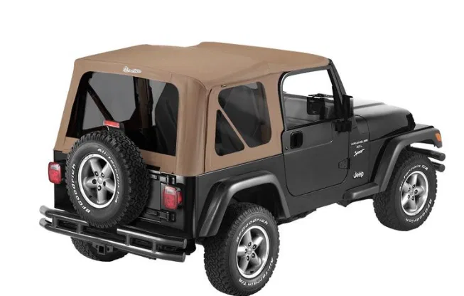 54720-37 – BESTOP Soft Top, Spice Fabric Without Doors With Tinted Vinyl Side and Rear Windows With Sunroof Includes ...